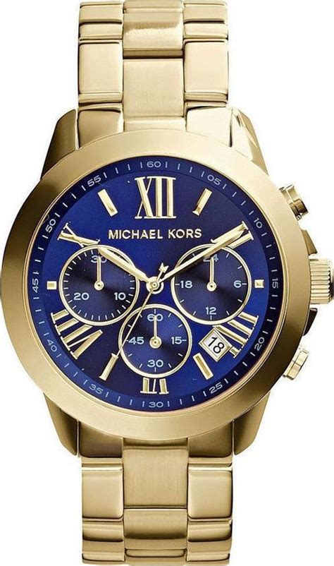 michael kors watch navy dial brown leather|Runway Navy.